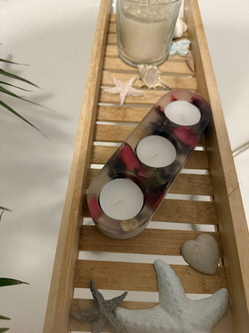 Teelichthalter 3 aus Epoxid und Beton – Bild 2