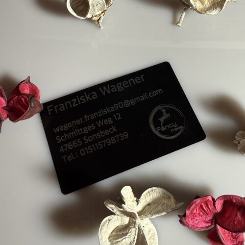 Visitenkarten (10St) aus Aluminium mit individueller Wunschgravur