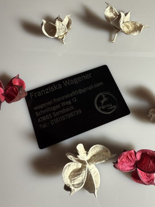 Visitenkarten (10St) aus Aluminium mit individueller Wunschgravur