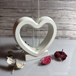 Vase Herz mit Glas